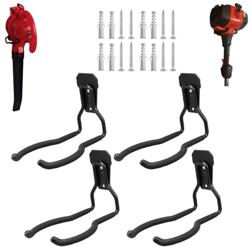 JuforminWeedeater Hanger, String Trimmer Hanger, Weed Eater Rack, Garage Wall Hooks, Power Tool Holder for Garage Wall, Utility Hooks for Garage Tool Organizers and Storage Black-4 Pcs - color: Black-4 P