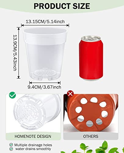 homenote 5 Inch Clear Nursery Pots with Drainage Holes for Plants (30 Pcs) - color: Clear, size: 5 Inch-30 Pack