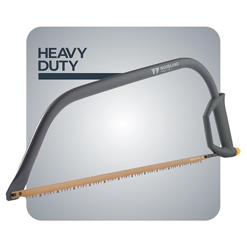 Woodland Tools 24 Inch Bow Saw – Heavy Duty Frame with Hardened Steel Blade, Comfort Grip, Tension Lever, Manual Saw for Trees, Brush, and Christmas Tree Cutting - style: Heavy Duty Bow Saw