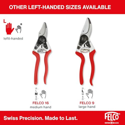Felco F5 Pruning Shears – 8.9" All Steel Large Swiss-Made Garden Clippers| Hand Pruners for Garden & Landscape | Garden Tool Cutter with Precision Bypass Blade, Forged Aluminum Body, Replaceable Parts - size: F5 Large Steel