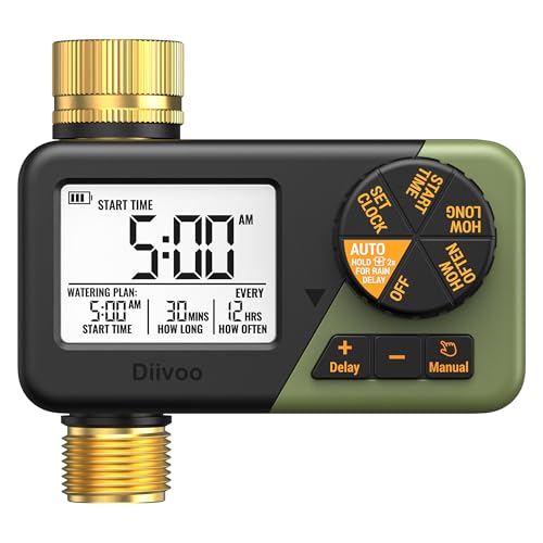 Diivoo Brass Hose Timer, Programmable Garden Timers for Watering - size: 1 Outlet