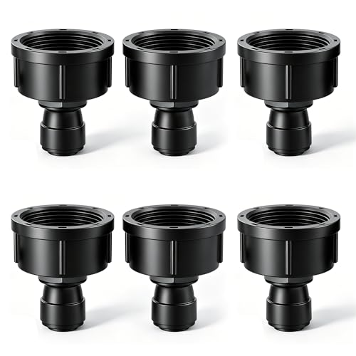 6 Pack 3/4" Female to 1/4" Quick Connect Drip Irrigation Faucet Adapter - size: 6Pack 3/4" to 1/4" drip irrigation adapter