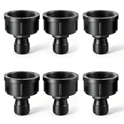 6 Pack 3/4" Female to 1/4" Quick Connect Drip Irrigation Faucet Adapter - size: 6Pack 3/4" to 1/4" drip irrigation adapter