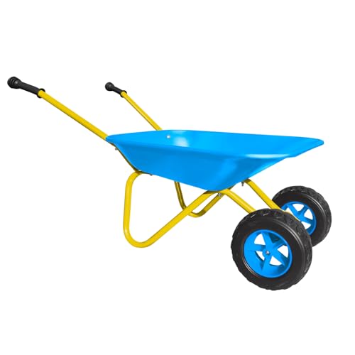2 Wheel Toddler Wheelbarrow Toy for Kids Gardening Tool Wheel Barrow(blue) - color: Blue