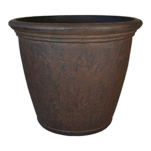Sunnydaze Anjelica 15.25'' Large Plastic Planter Pot for Plants, Rust - color: Rust, size: 15.25 in