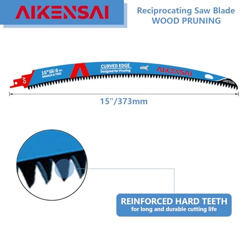 3-Piece 15 Inches Curved Pruning Reciprocating Saw Blades 6 TPI