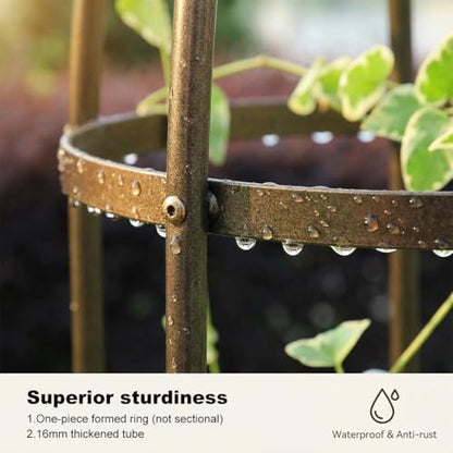 Garden Obelisk Trellis 100% Metal Heavy Duty 5.5 ft for Climbing Vines - color: Bronze, size: medium