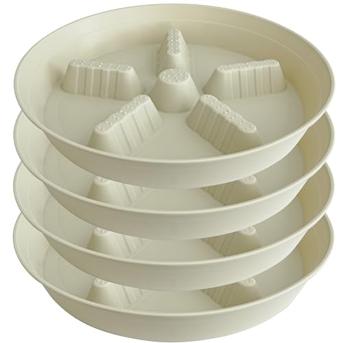 4 Pack Plant Saucer 12 inch, 8 10 14 17 inch, Plant Stand Plastic Plant Saucers for Indoors Outdoor, Heavy Duty Flower Saucers for Potted Plants, Pot Saucers for Plants, Grow Bags Saucers - color: Light_Green, size: 12"-4 Pack