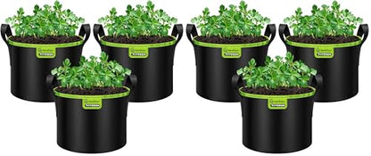 VIVOSUN 6-Pack 5-Gallon AeroBase Grow Bags, Durable Mesh Fabric Plant Container with Breathable Base and Sturdy Handles, Black - size: 5 Gallons (Pack of 2)