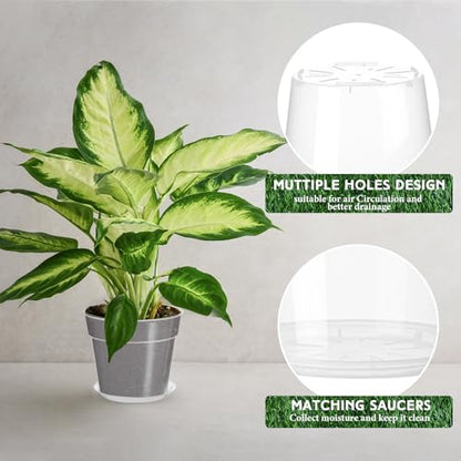 Baderke 3 Pack Clear Nursery Pot,11.65 Inches - size: 11.65 Inches