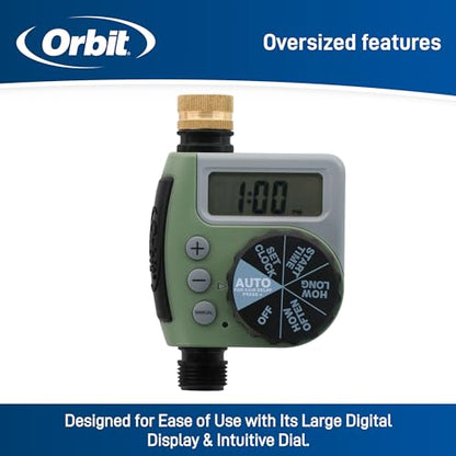 6-Pack Orbit One Outlet Single-Dial Hose Faucet Timer - Easy Programmable - for Garden Watering System - LCD Hose Timer with Adjustable Watering Schedule - 62056