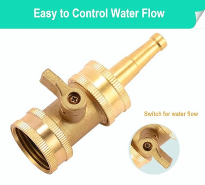 Solid Brass Heavy Duty Adjustable Twist Hose Nozzle,CM CUMIZON Jet Sweeper Nozzle, High Pressure Hose Nozzle with On-Off Valve, Leak-Free Operation 3/4" GHT Connector 3 Pack - style: Nozzle Twist+Jet+Twist 3P