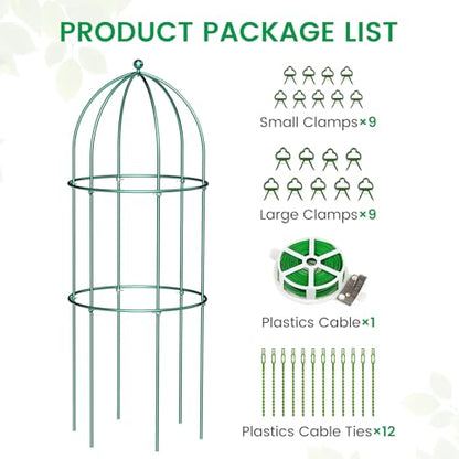 SUNYRISY 3 Pack Metal Plant Support Cage for Tomato Peony Cucumber - size: 47.2 x 17.7 in