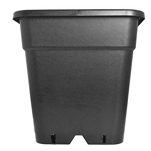 10-Pack 3 Gallon Square Plant Nursery Pot Grow Pots Black Nursery Container - size: 3 Gallon