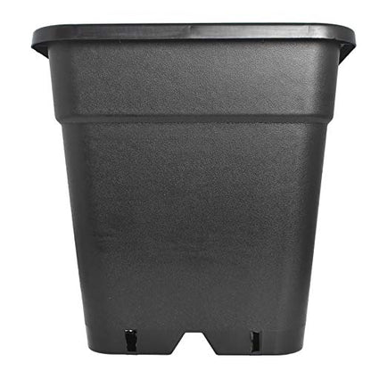 10-Pack 3 Gallon Square Plant Nursery Pot Grow Pots Black Nursery Container - size: 3 Gallon