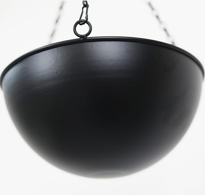 Black Metal Hanging Planters for Indoor Outdoor Plants, 7" Hanging Baskets - color: Black-7"