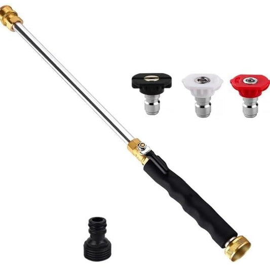 Garden Hose Nozzle High Pressure Washer, Jet Wand with 3 Nozzles (Linear/Columnar/Fan) for Car, Patio & Garden – Garden Hose Easy-Connect High Pressure Washer