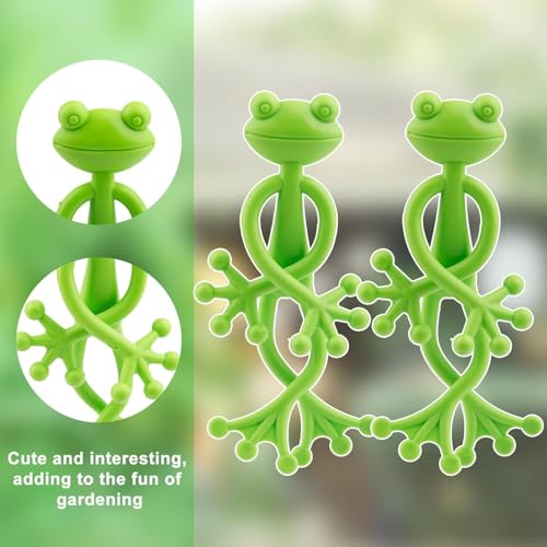 Botee Frog Plant Stand,Plant Clips,Flower Stem Support for Climbing Vines Reusable Cable Ties Perfect for Indoor Outdoor Potted Plants