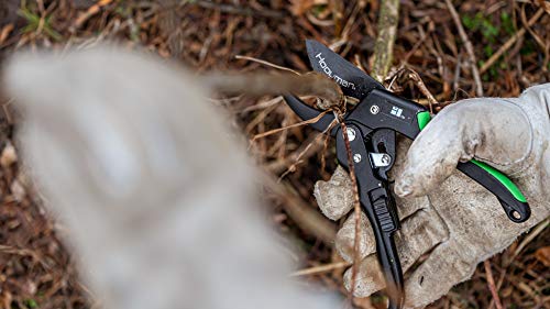 Hooyman Forged Loppers and Ratchet Pruner with Heavy Duty Steel Construction, Ergonomic No-Slip H-Grip Handles, and Blade Lock for Gardening, Land Management, Yard Work, Trimming, Pruning, and Outdoor - style: Ratchet Pruner