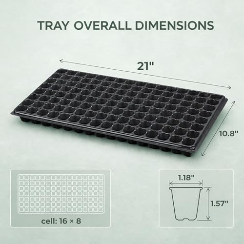 Gardzen 10 Pack 128 Cell Seed Starter Trays - size: 128-Cell