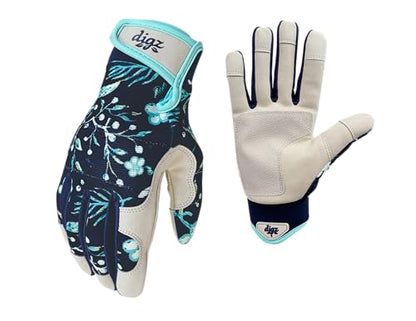 Digz Gardening Gloves, Garden Gloves for Women - color: Navy Blue, size: X-Large
