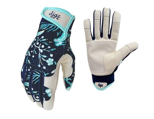 Digz Gardening Gloves, Garden Gloves for Women - color: Navy Blue, size: X-Large