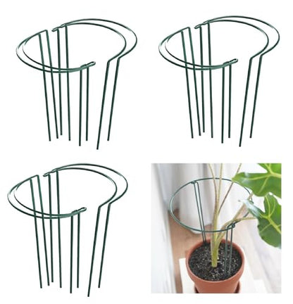12 Pack 15.8 Inch High Plant Stake,Garden Plant Support,Half-Round Peony Cage Plant Ring Hoop - size: 9.5x15.8Inch-12Pack