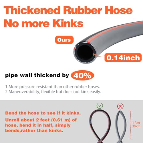 Garden Hose 10 ft 5/8,Heavy Duty Rubber Water Hose - size: 10ft