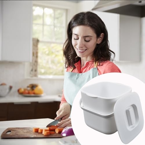 4-Liter Kitchen Compost Bin, White - color: White