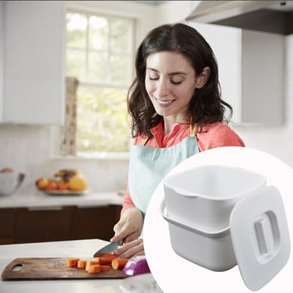 4-Liter Kitchen Compost Bin, White - color: White