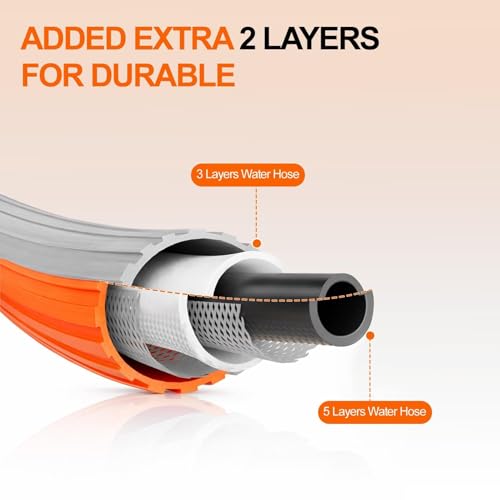 SPECILITE Garden Water Hose 25 ft x 3/4", 450-1300psi for Hot/Cold Water - size: 5/8'' 25FT