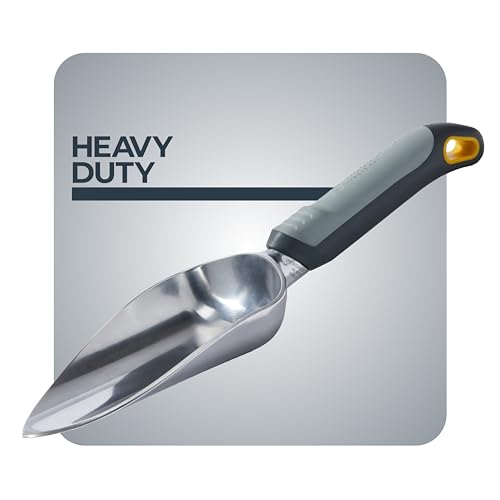 Woodland Tools Heavy Duty Garden Trowel – Full Tang Aluminum Construction, Extra Wide Scoop, Sharpened Point, Ergonomic Cushioned Grip, Rust Resistant Hand Tool for Digging in Clay and Tough Soil - size: Trowel