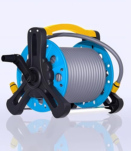 Portable Garden Hose Reel, Quick Rewind Hose Reel Organizer for Water Hose, Lightweight & Durable Hose Storage Cart with Handle, Ideal for Yard Watering, Car Washing, Patio & Outdoor Use