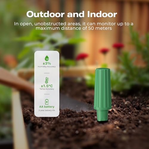 THIRDREALITY Smart Soil Moisture Sensor Gen2 3Pack,Zigbee hub Needed, nhanced Signal Stability,Capacitive Moisture Monitoring,Garden Planting, Compatible with Hubitat,SmartThings,Home Assistant,Homey - style: 3 Pack