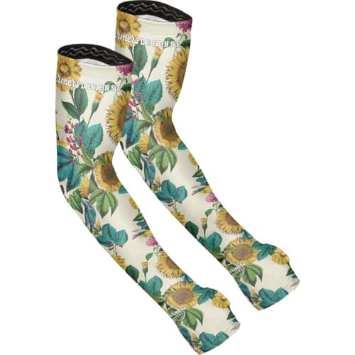 FARMER'S DEFENSE Gardening Arm Sleeves|UV Cooling Protective Sleeve Women & Men|Anti-Scratch Cover Sun UPF Outdoor Protection - Garden Flowers - S/M - color: Garden Flowers, size: Small-Medium