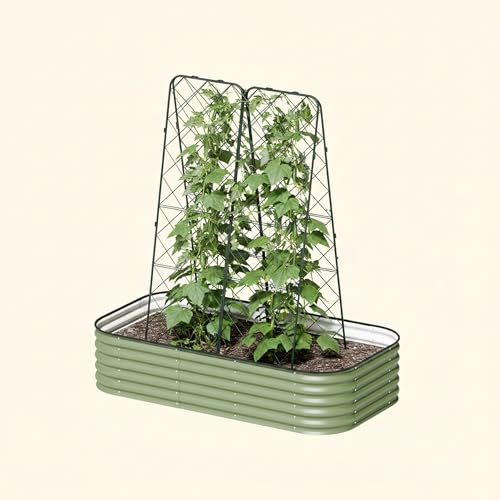 Vego Garden A-Frame Trellis 80" Tall Cucumber Cage for Garden & Pots, Rust-Resistant Tomato Stakes Heavy Gauge Plant Cage Trellis Support for Climbing Vegetables Plants 2 Pack - size: 80" Tall