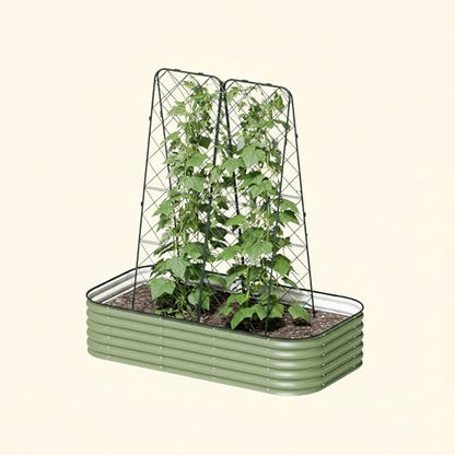 Vego Garden A-Frame Trellis 80" Tall Cucumber Cage for Garden & Pots, Rust-Resistant Tomato Stakes Heavy Gauge Plant Cage Trellis Support for Climbing Vegetables Plants 2 Pack - size: 80" Tall