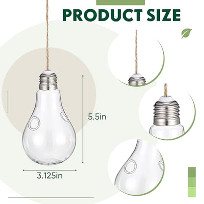 6pcs Hanging Propagation Stations, Glass Bulb Vases with Rope for Indoor