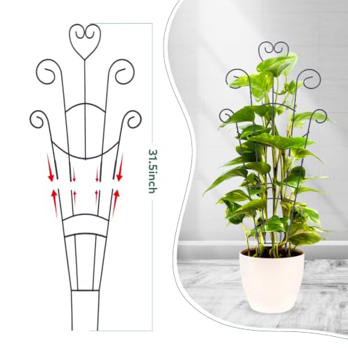 2 Pack 30'' Large Metal Plant Trellis for Climbing Plants - color: Black-2pcs