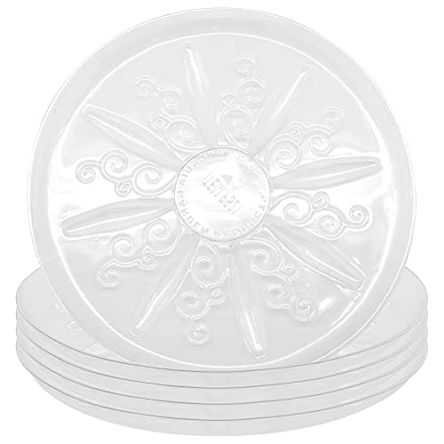 Arcadia Garden Products PS21 16" Heavy Duty Clear Plastic Saucer (Pack of 5), Transparent - size: 16"