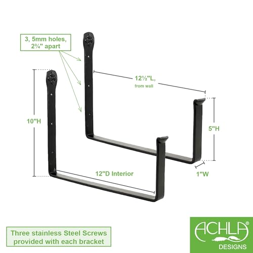 12" Wall Mount Flower Box Brackets