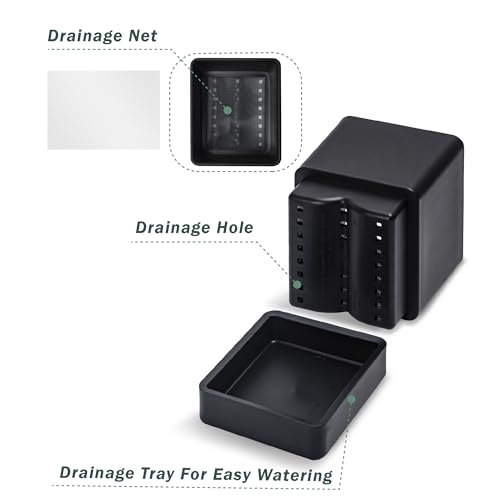 D'vine Dev 3-Pack Plastic Herb Planter Pots, 4 in, Black, 76-Y-B3-1 - color: Black, size: 12 Inch x 4.5 Inch