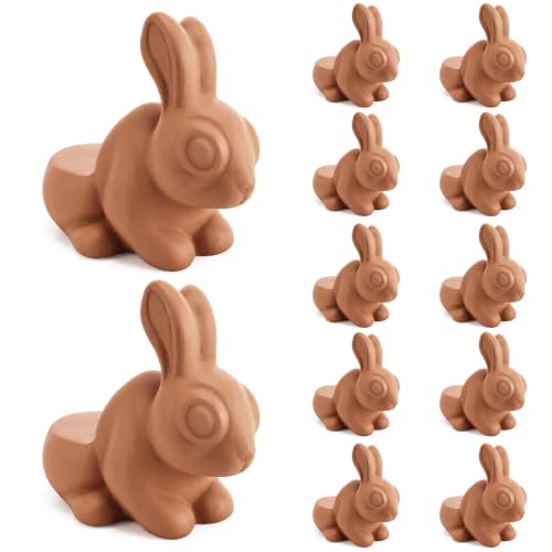 LemonRoad 12 Set Rabbit Pot Feet for Outdoor Planters, Terra Cotta Cement - size: Rabbit