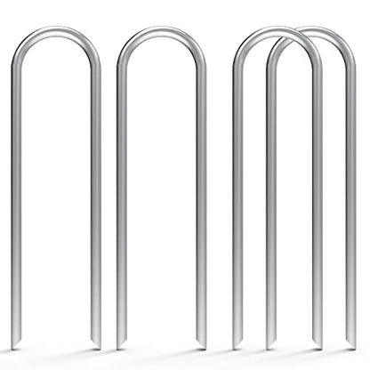 AAGUT U Shaped Garden Stakes 6 Inch, Galvanized Landscape Staples for Tube - size: 6" x 150 Pcs