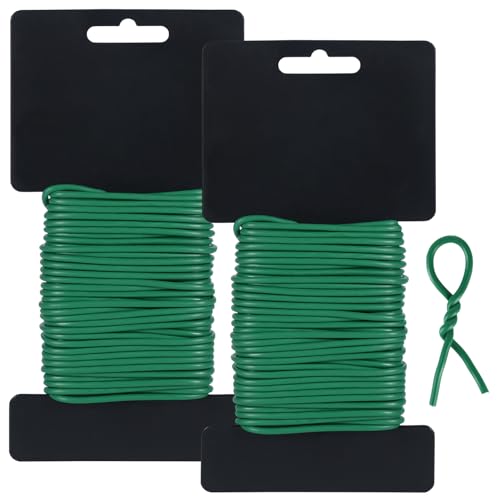 Tenn Well 2Pk 66ft 2.8mm Plant Ties Green Garden Wire for Climbing Plants - color: Green, size: 2.8mm