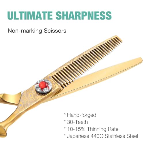 JASON Hair Thinning Scissors Shears - 6" 30-Tooth Professional Cutting - size: 6.10