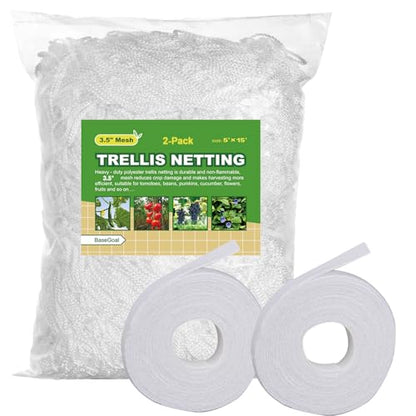 BaseGoal 3.5in Mesh Trellis Netting, 5x15ft, 2 Pack - size: 3.5" Mesh