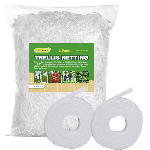 BaseGoal 3.5in Mesh Trellis Netting, 5x15ft, 2 Pack - size: 3.5" Mesh
