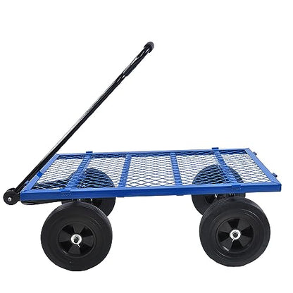 Heavy Duty Garden Tool Cart Wagon, Multi-Functional Yard Dump Cart for Firewood, Gardening, Farming and Home Use, Solid Tire Utility with Spacious Bed, Easy Transport for Lawn and Outdoor Work