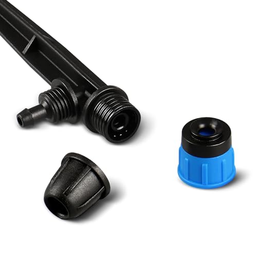 Gardrip 25 Pieces Drip Emitters Fan Shape with Stake for 1/4" Irrigation Tubing: Adjustable 360 Degree Water Flow Irrigation Universal Vortex Sprayer On 5" Stake Drip Pipe Sprinklers Fittings - color: Blue 360 Degree Vortex Emitter-25 Pcs
